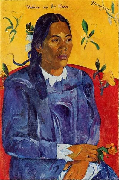 Mujer con una flor – PAUL GAUGUIN
